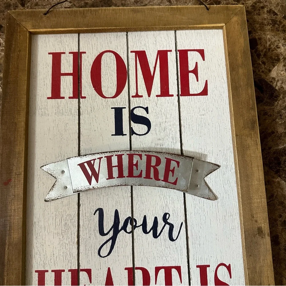Home Is Where Your Heart Is Rustic Wall Sign